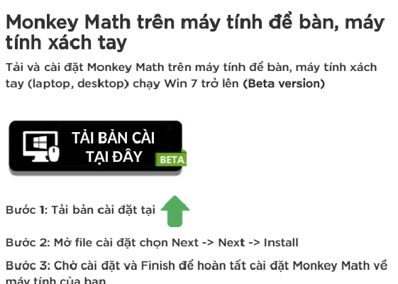 Tải và cặt đặt Monkey math trên laptop